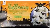 Cool 2 Party - Halloween decoratie - Gaasdoek 55 x 420 cm - met 6 vleermuizen van 20cm breed - griezelig - horror