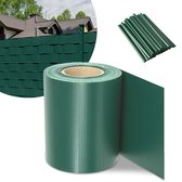 Privacy Scherm Set - Privacyfolie Met Clips - PVC Strip voor Dubbelstaafmatten groener 2x 35m x0,19 m
