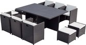 Concept-U - Tafel en stoel 10 ingebouwd in aluminium/witte aluminiumhars SUNSET