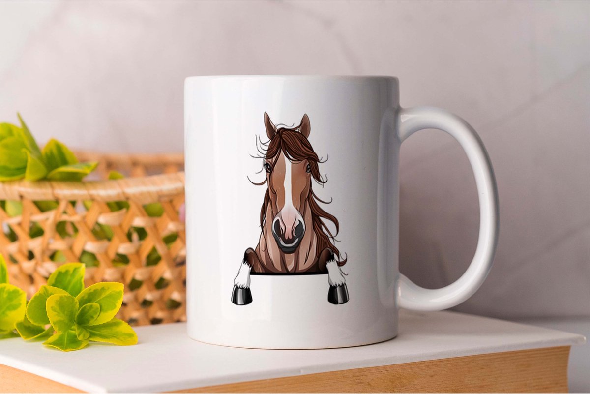 Mok White Coffee Horse - HorseLovers - HorsebackRiding - HorsePower - RideOrDie - Gift - Cadeau - Paardenliefhebber - Paardrijden - Paardenkracht - Ruitersport