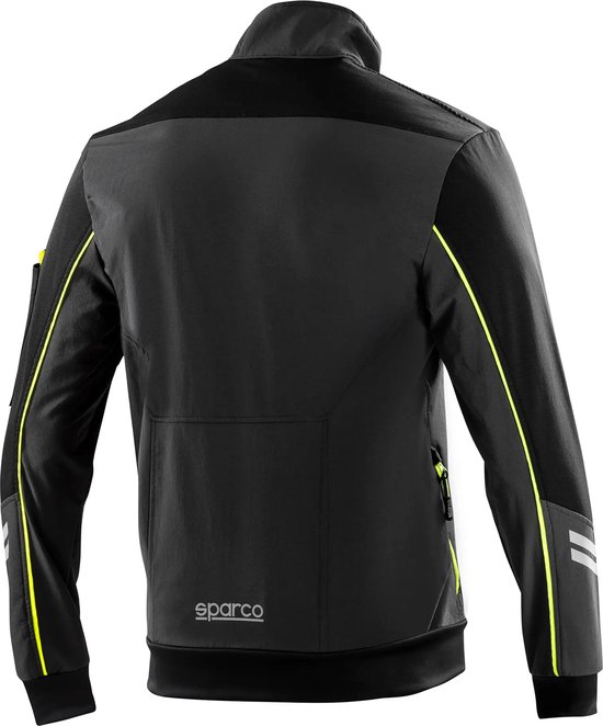 Sparco Light-Shell Jas Tech Austin Softshell Jas - Zwart — Geel — XL van Sparco — afbeelding 2