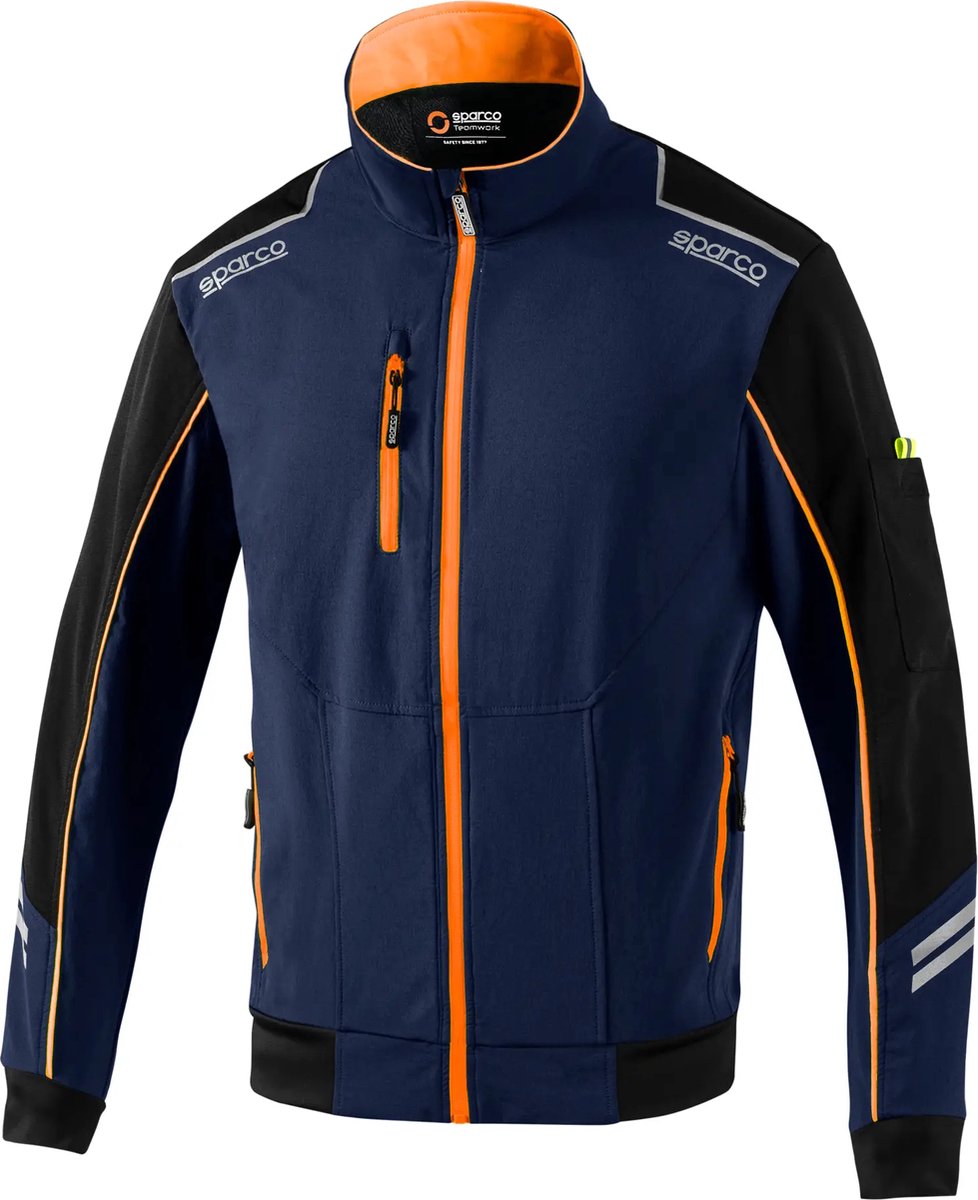 Sparco Light-Shell Jas Tech Austin Softshell Jas - Zwart — Oranje — XXXL