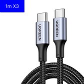 UGREEN Kabel Bundel - 1m X3 - USB Type C naar USB Type C, 100W snellaadkabel, Android, Samsung, Apple, MacBook, iPad Samsung