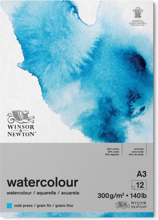 Foto: Winsor newton classic aquarelpapier grain fin blok 300 gram a3