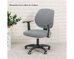Ralfos Bureaustoelhoes Grijs - bureaustoel hoes - Chair cover - Grijs - Hoes - Grijze stoelhoes - Universeel - Voor rugleuning en zitting - Waterafstotende stoelhoes - Stretch - Kantoor en thuisgebruik - Wasmachine bestendig - Cadeau tip