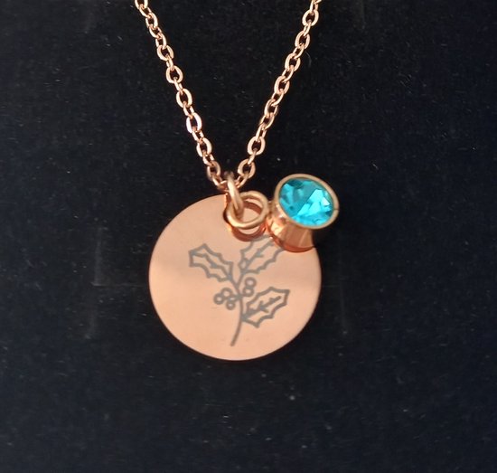 Rosey’s® - Geboortesteenketting december - Geboortesteenketting - Rose gold - Geboortesteen december - met doosje - Birth stone - Gepersonaliseerde ketting - Babyshower - Kraamcadeau - Geboortesteen - Moederdag - Geboortesteen ketting December van Rosey´s — afbeelding 2