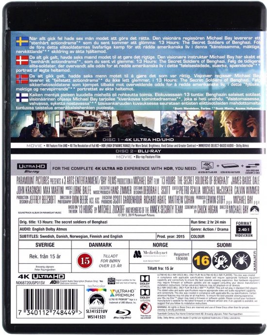 13 Hours 4K Blu ray