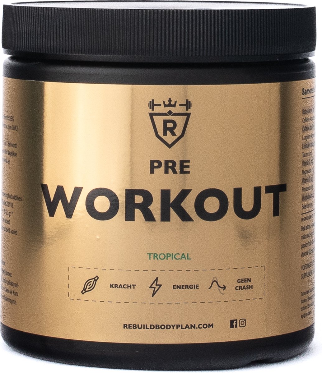 Goedkoopste Rebuild Nutrition Pre-Workout - Pre Workout Per Scoop 400 mg cafeïne - Preworkout Haal Het Maximale Uit Je Trainingen - Energy Drink - Tropische Vruchten smaak - 30 doseringen - 300 gram