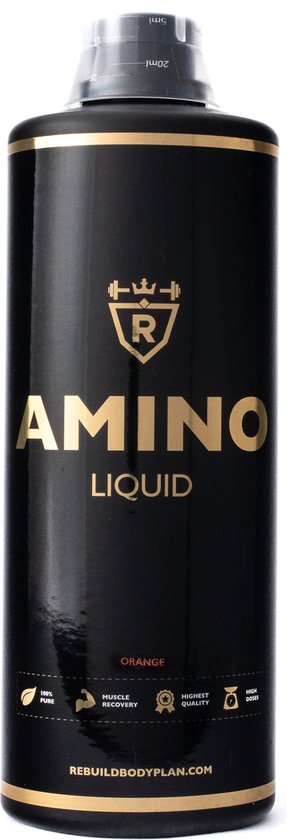 Rebuild Nutrition Amino Liquid - Essentiële Aminozuren - Vloeibaar 1000ml - Sinaasappel Smaak