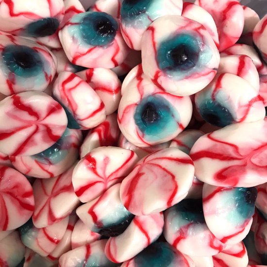 bonbons en forme d'oeil ensanglanté, confiserie VIDAL, Halloween
