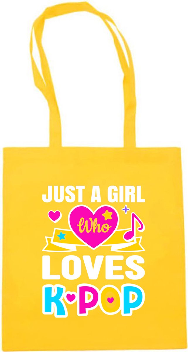 K-POP Totebag Merchandise Geel - Just a girl who loves KPOP - Boodschappentas Yellow - Humanly Made