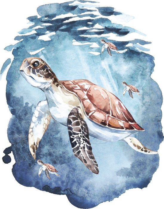 A4 Zeeschildpad Art Poster / Sea turtle poster