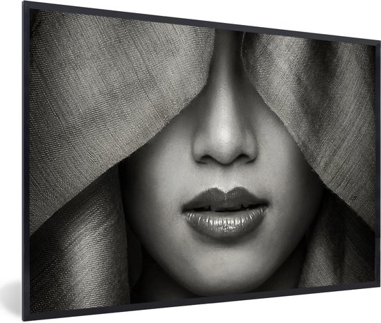 Portret vrouw met bloemen - Canvas - wanddecoratie
