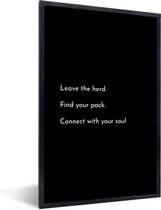 Fotolijst incl. Poster - Spreuken - Quotes - Connect with your soul - Ziel - 40x60 cm - Posterlijst