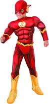 Rubies - The Flash Kostuum - Flash Kostuum Jongen - Rood, Goud - Maat 116 - Carnavalskleding - Verkleedkleding
