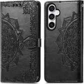 iMoshion Hoesje Geschikt voor Samsung Galaxy S23 FE Hoesje Met Pasjeshouder - iMoshion Mandala Bookcase - Zwart