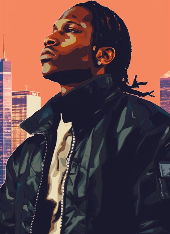 A$ap Rocky Poster | Asap Rocky | Rap poster | Rapper Poster | Abstract Portret | 51x71cm | Geschikt om in te lijsten