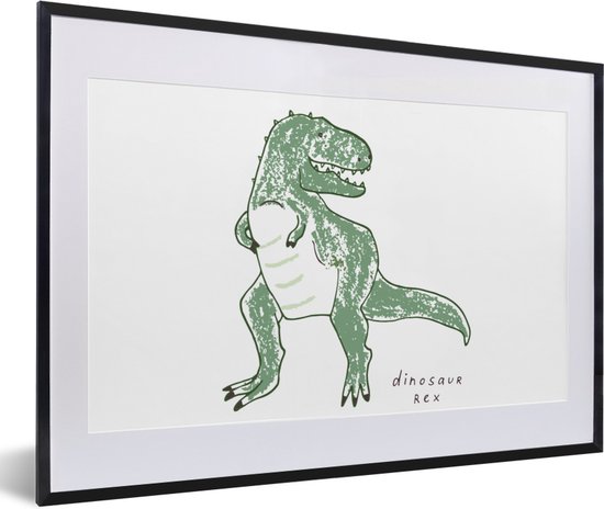 Fotolijst incl. Poster - Kinderkamer - Dinosaurus - Tyrannosaurus Rex - Jongen - Meisjes - Kind - 60x40 cm - Posterlijst