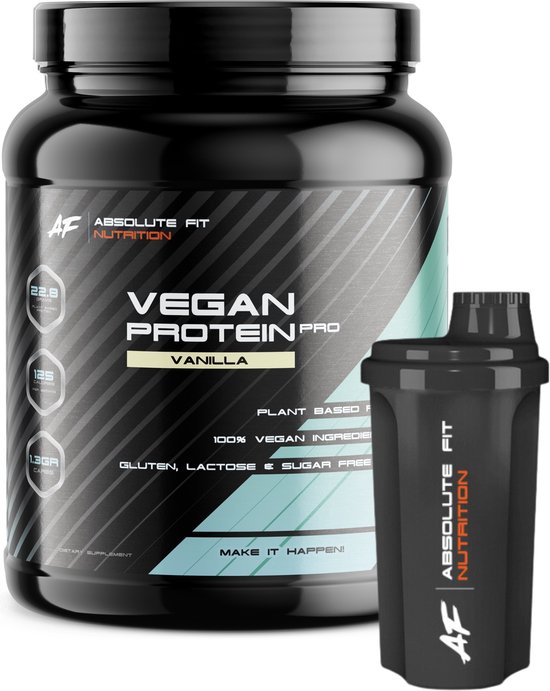 Vegan Protein Vanilla - Vanille 908gr + Gratis Shakebeker - Vegan Proteine Poeder - Plantaardig Eiwitpoeder - 30 Servings - Eiwit Shake - Biologisch Erwten Eiwit