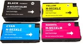 Inktcartridges Geschikt voor HP 953 / 953XL - Multipack van 4