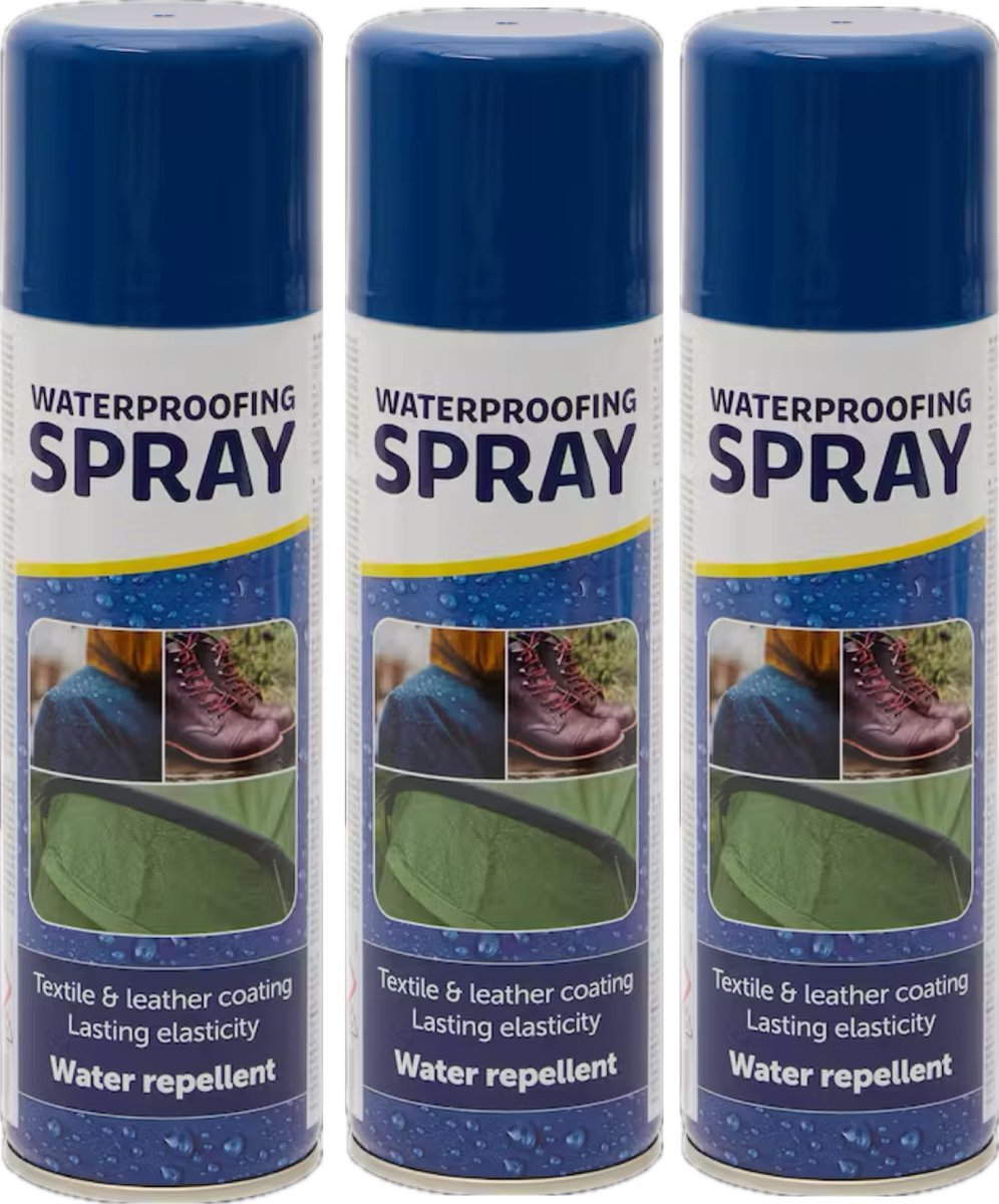 3x Waterdichtspray - waterafstotende spray voor textiel - schoenen en kleding - 3x 300ml - Merkloos