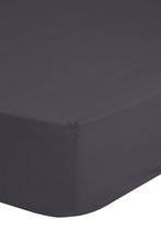 Luxe jersey geweven hoeslaken antraciet - 90x220 (eenpersoons extra breed) - heerlijk zacht en ademend - hoogwaardige kwaliteit - rondom elastiek - hoge hoeken - perfecte pasvorm