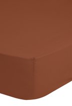 Luxe jersey geweven hoeslaken terra - 90x200 (eenpersoons) - heerlijk zacht en ademend - hoogwaardige kwaliteit - rondom elastiek - hoge hoeken - perfecte pasvorm