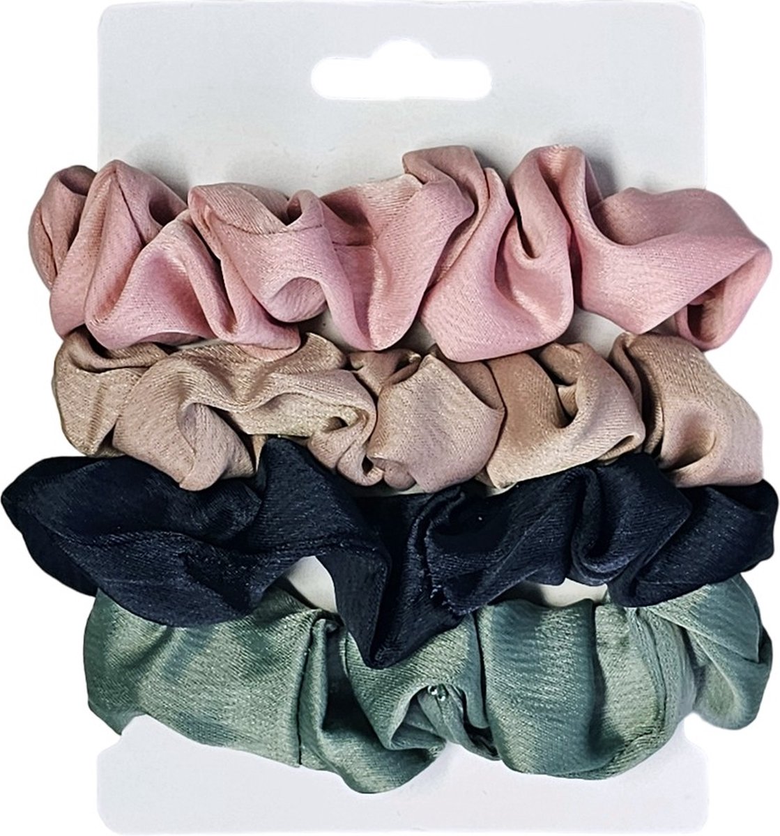 Fako Fashion - Haarelastiek - Scrunchie - Haarwokkel - Haarband - Soft & Silk - 4 Stuks
