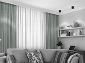 Home of Curtains - LEMONI - Gordijn - Met Plooiband - Luxe, Verduisterend en Isolerend - Kant en Klaar - 150x250 cm - Licht Grijs Groen - 1 Stuk