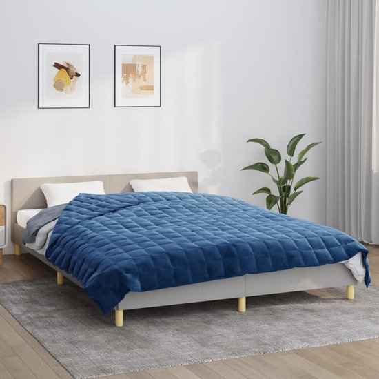 vidaXL Couverture lestée 200 x 200 cm 9 kg Tissu Bleu