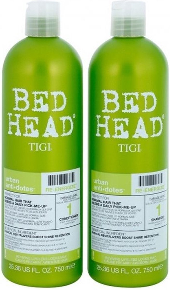 Bed Head - Re-Energize - Urban Anti Dotes Shampoo (750ml) & Conditioner (750ml)