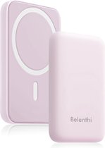 Belenthi Powerbank - 5000 mAh - 22.5W - Geschikt voor iPhone 12/13/14/15 en MagSafe - Draadloos opladen - Roze