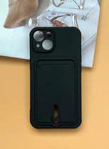Softcase telefoonhoesje met pashouder voor de iPhone 15 PLUS- Zwart