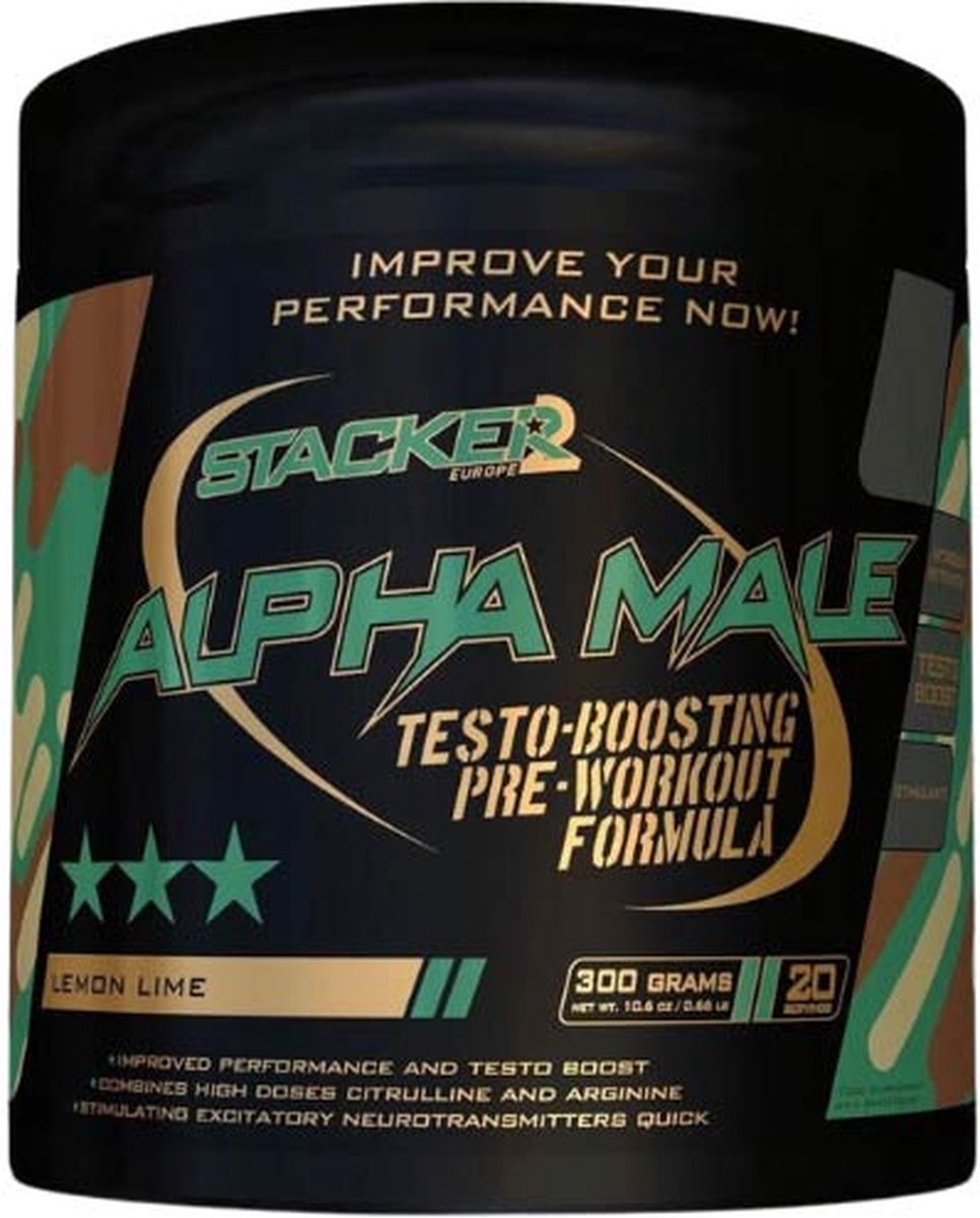 Goedkoopste Stacker 2 Alpha Male Pre-Workout - 20 servings - Lemon