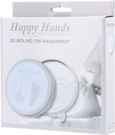 Happy Hands - 2D Round Shape Tin - Hand/voet afdruk - Rond blikje - Zilver