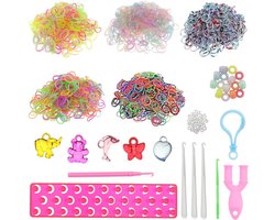 foto van Behave 3200 Loombandjes Starterspakket - Loomelastiekjes - Loomen - Loom Pakket - Latexvrij