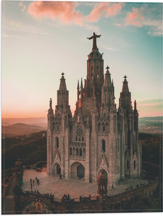 Vlag - Temple of the Sacred Heart of Jesus, Barcelona, Spanje - 30x40 cm Foto op Polyester Vlag