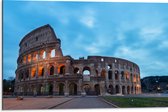 Dibond - Zonsondergang achter Colesseum in Rome, Italië - 75x50 cm Foto op Aluminium (Met Ophangsysteem)