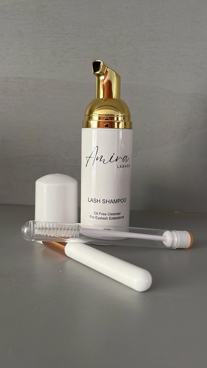 Amira Lash Foam 60ml - Wimper shampoo - incl. wimperborstel en reinigingsborstel