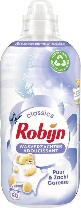 Robijn - Adoucissant liquide - Pure & Soft - Avec parfum floral rafraîchissant - 8 x 50 lavages - Pack économique