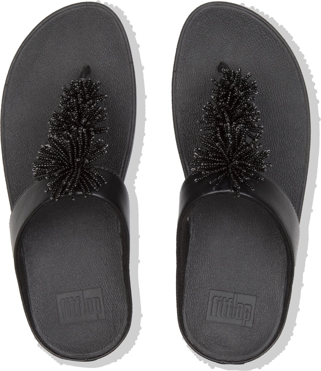 FitFlop Fino Bead Pompom Toe Post Sandalen zwart Maat 41 bol