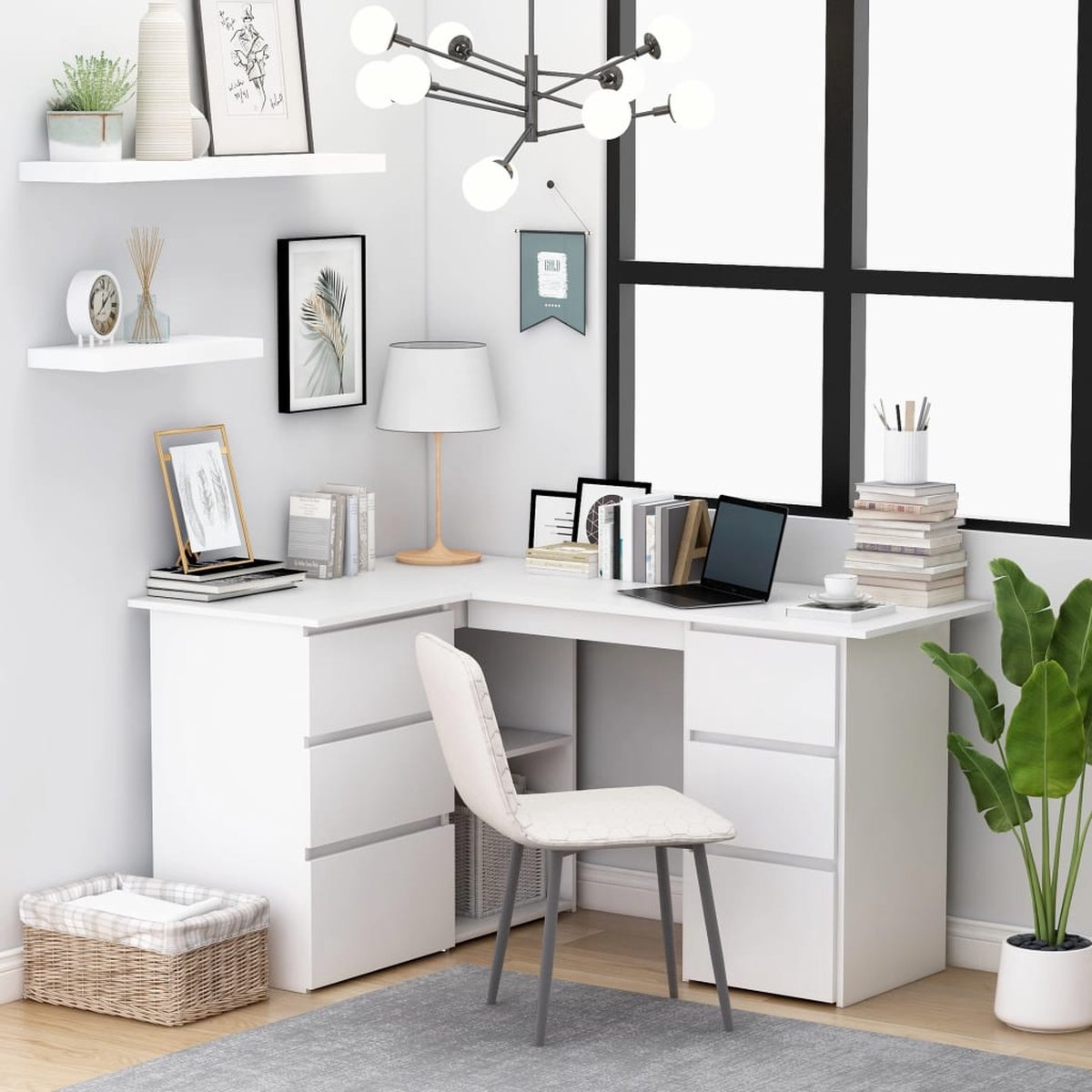 vidaXL vidaXL Hoekbureau 145x100 cm - afbeelding 4