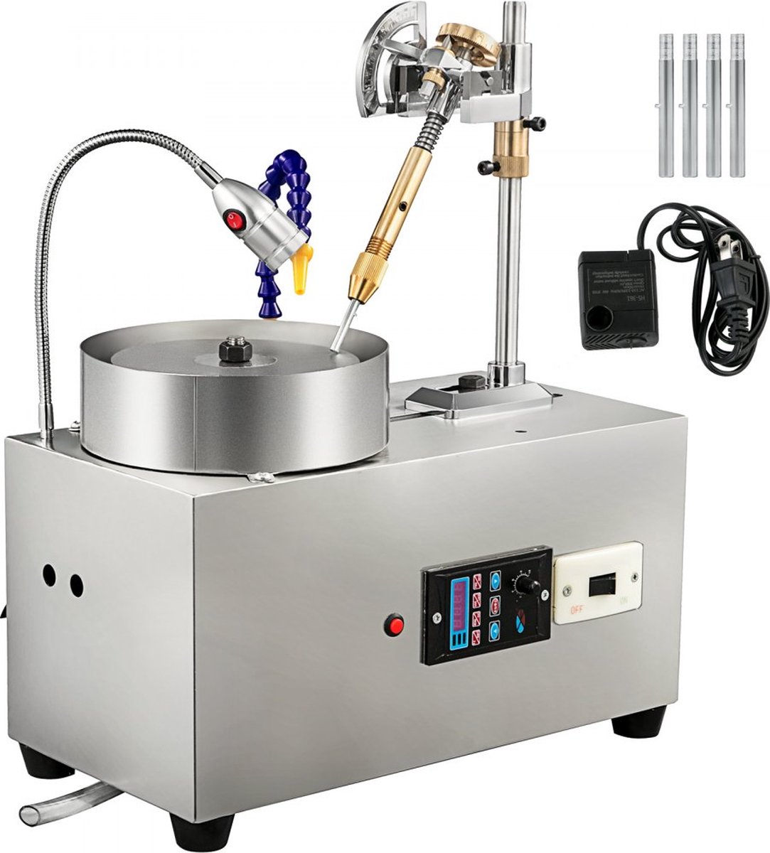 Gem Faceting Machine Lapidaire Sieraden Polijstmachine Voor Gem Snelheid 2800 RPM, 180W Gem Facetten Machine, Gem Snijmachine met Mechanische Handvat, Rock Slijpen Polijstmachine Voor Gem Jade