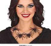 Fiestas Guirca - Ketting / oorbellen set spinnen - Halloween - Halloween accessoires - Halloween verkleden