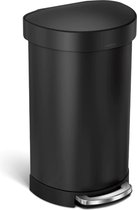 Simplehuman - Prullenbak Liner Pocket Half Rond 45 liter - Roestvast Staal - Zwart
