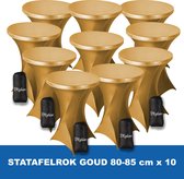Statafelrok Goud x 10 – ∅ 80-85 x 110 cm - Statafelhoes met Draagtas - Luxe Extra Dikke Stretch Sta Tafelrok voor Statafel – Kras- en Kreukvrije Hoes