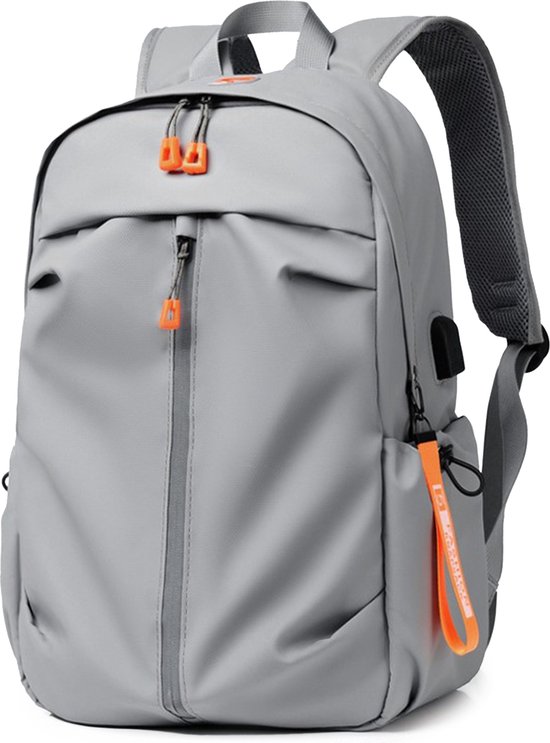 Laptop Rugzak - Rugtas - Schooltas – Backpack - vak voor 14 inch Laptop –  28 liter - grijs | bol