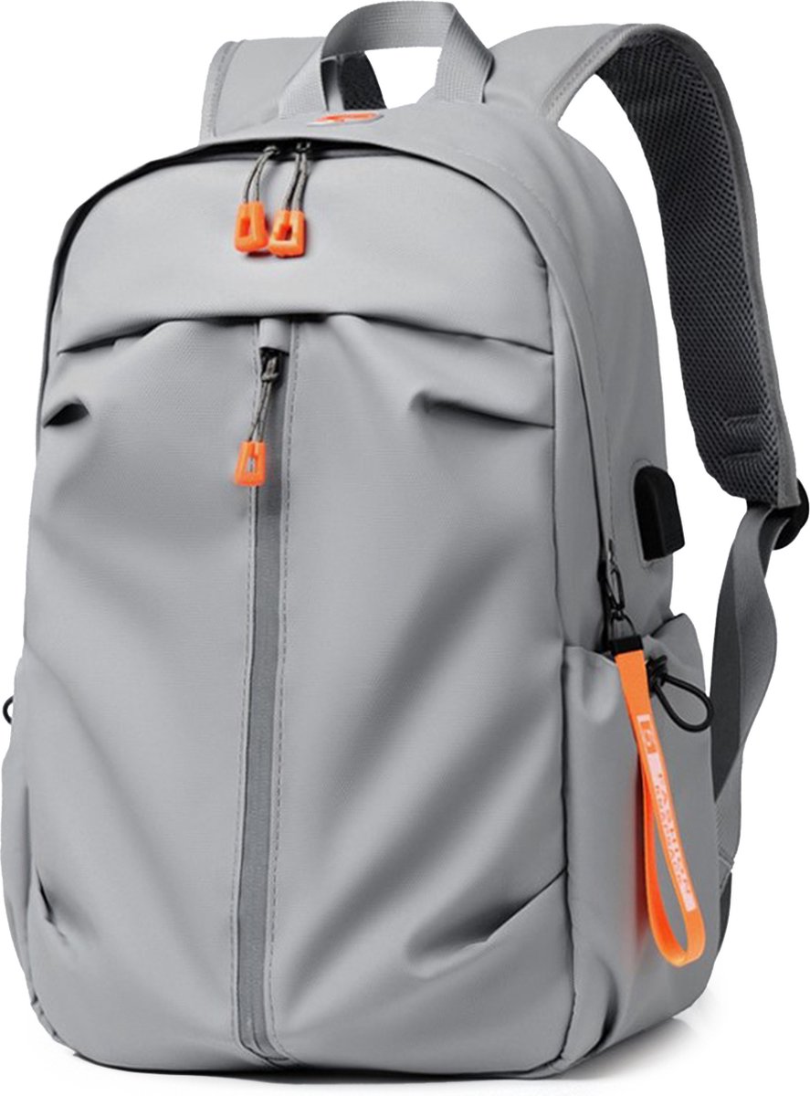 Laptop Rugzak - Rugtas - Schooltas – Backpack - vak voor 14 inch Laptop – 28 liter - grijs