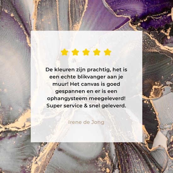 Toile Peinture Or - Violet - Marbre - 140x90 cm - Décoration murale
