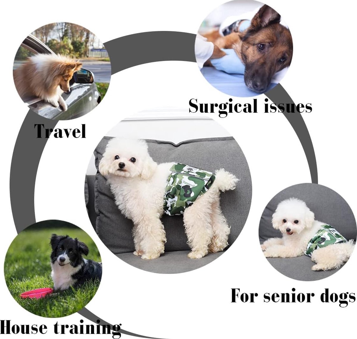 All Size Dog Diapers Pet Diaper for Heat Doggie Puppy Diapers for Female Dogs Al